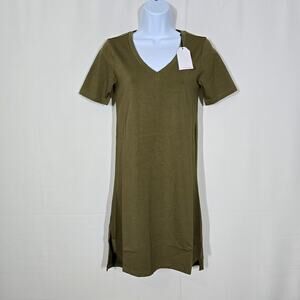 Universal Standard Olive Green Tesino Washed Jersey Dress 4SX(0/00)